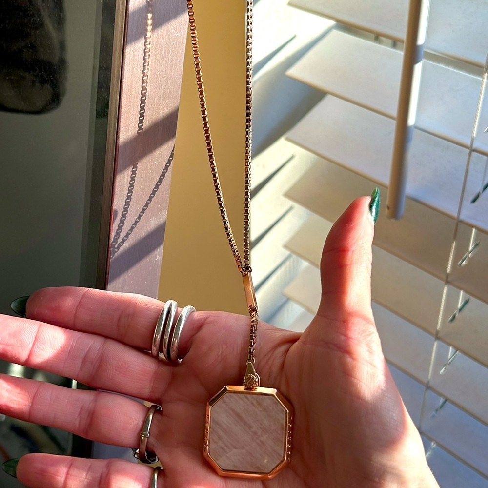 COPY - Henri Bendel Rose Gold Pink Quartz Necklace NwT